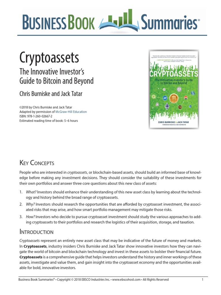 Chris Burniske, Jack Tatar - Cryptoassets | PDF | Investing | Investor