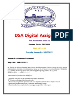 DSA Digital Assignment: Course Code: CSE2011