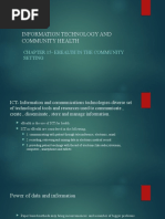 Information Technology and Community Health: Chapter 15-Ehealth in The Community Setting