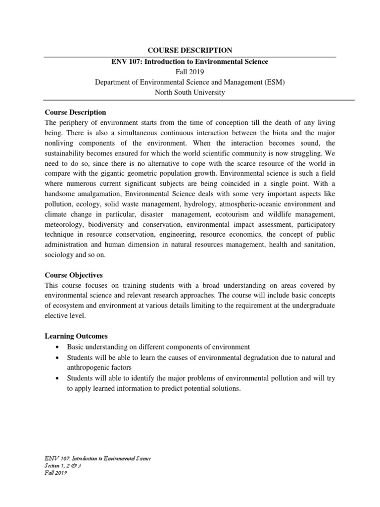 ENV 107: Intro to Environmental Science | PDF | Ecology | Climate Change