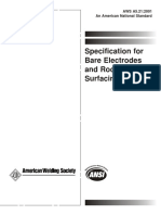 Specification For Bare Electrodes and Rods For Surfacing: AWS A5.21:2001 An American National Standard