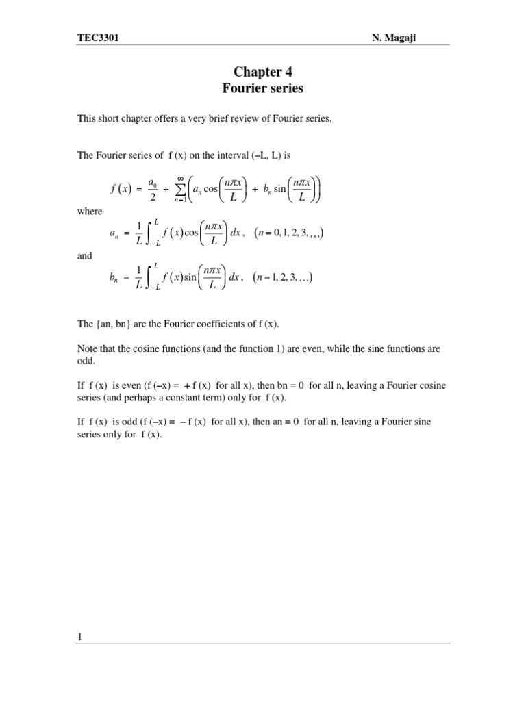 Chapter 4 (Fourier Series) | PDF | Trigonometric Functions | Fourier Series