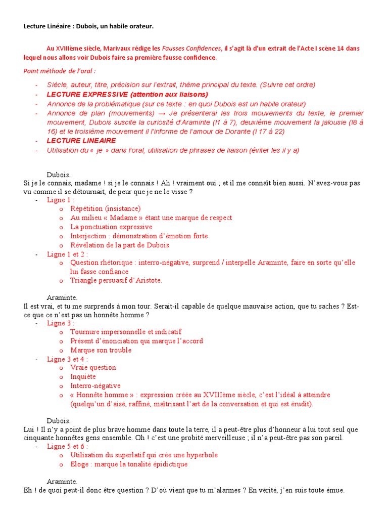 Sujet Dissertation Fausses Confidences Corrigé Lecture Linéaire Acte I Scene 14 Les Fausses Confidences | PDF | Amour