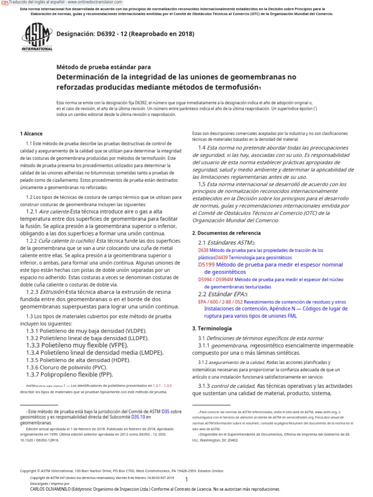 ASTM D6312-12.en - Es | PDF | Esfuerzo cortante | Derechos de autor