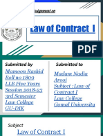 Law of Contract I: Assignment On