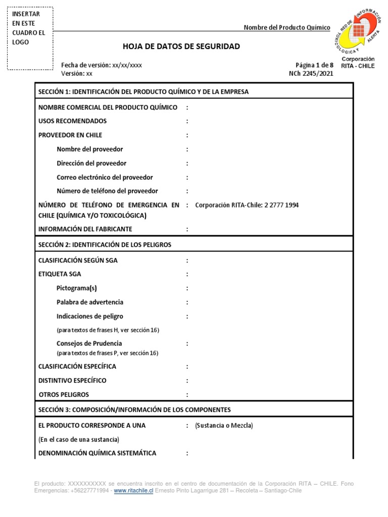 HDS NCH 2245-2021 | PDF | Química