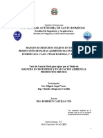 Revisado Manejo de Desechos Solidos en Una Planta de Producción de Pastas Alimenticias en La República Dominicana