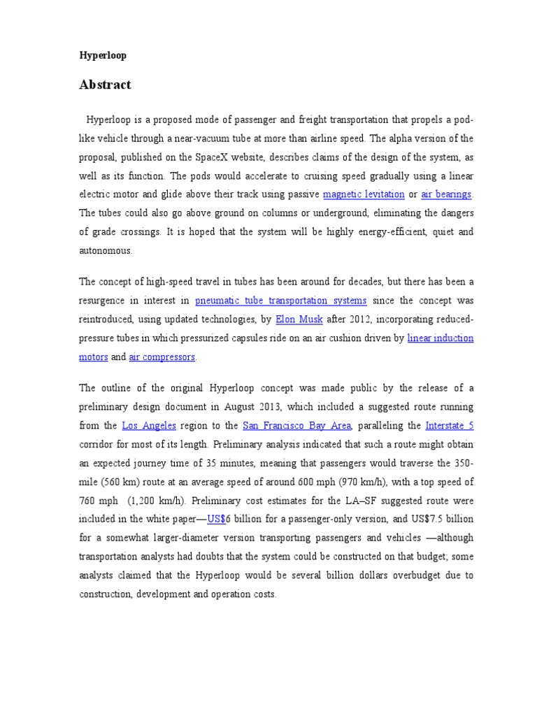 Hyperloop Levitation Air Bearings PDF Hyperloop Transport