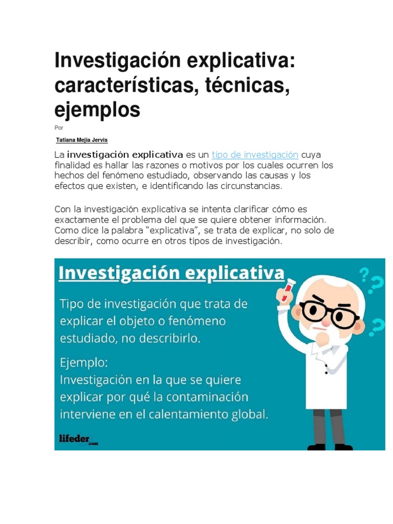 La investigación explicativa 4 | PDF | Caso de estudio | Metodología