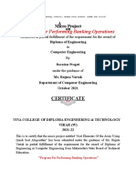 Program For Performing Banking Operations: A Micro Project On