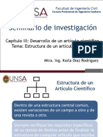 Seminario de Investigación: Capítulo III: Desarrollo de Un Artículo Científico Tema: Estructura de Un Artículo Científico