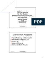 FDA Perspective Risk Based Cleaning Sanitization and Sterilization