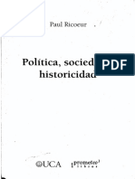 Paul Ricoeur - Politica Sociedad e Historicidad