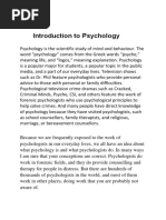 Introduction To Psychology