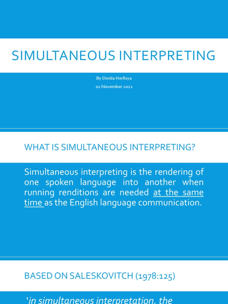 Understanding Simultaneous Interpreting | PDF | Language Interpretation ...