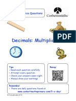 Decimals: Multiplication: Primary Practice Questions