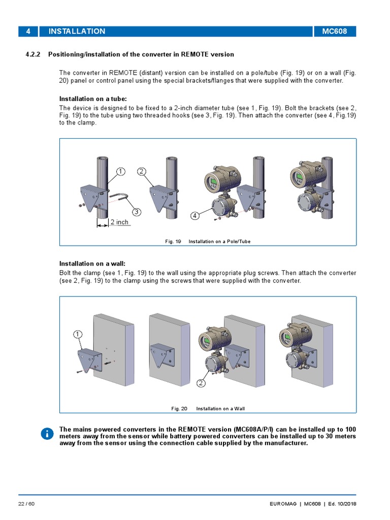 4 Installation MC608: Fig. 19 Installation On A Pole/Tube | PDF
