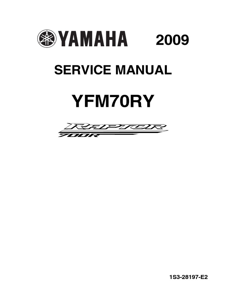 Raptor 700R Yfm70ry Service Manual PDF Motor Oil Brake