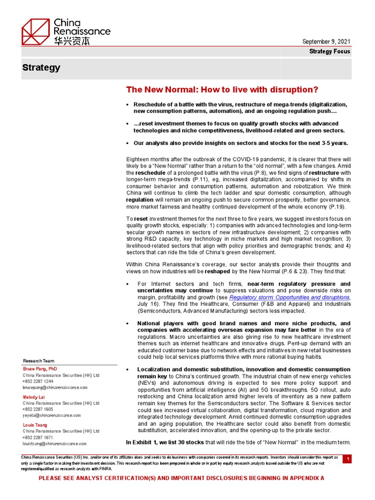 9988-HK China Renaissance Securities (US) 08 Sep - 21 | PDF | Economic  Growth | Innovation