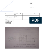 Shop - Machine Shop Job No-1 Name of The Job-: Tools Required: Material Issued & Size Date Sign