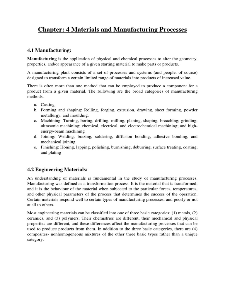 Engineering Materials and Manufacturing Processes PDF Casting