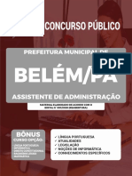 Edital de concurso para Assistente de Administração na Prefeitura de Belém