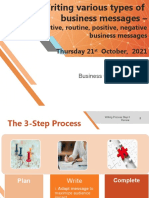 Writing business messages - informative, routine, positive, negative