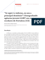 "Se Aqui É o Inferno, Eu Sou A Principal Demônia!": Etnografando Agências Juvenis LGBT em Contextos Escolares de Fortaleza (CE)