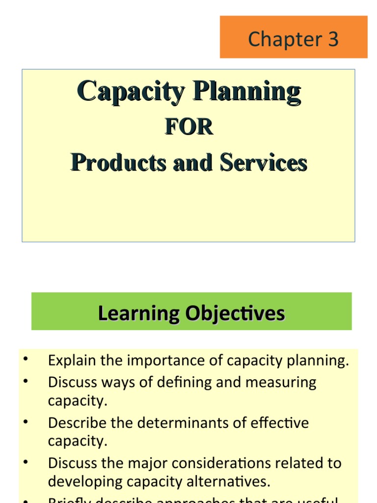 CHAPTER - 3 Capacity Planning | PDF | Business | Economies