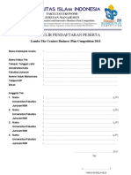 Formulir Ran Lomba The Craziest Business Plan 2011 Fe Uii - 2