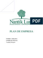 Plan de Empresa Nantik Lum Plantilla