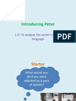Introducing Peter: L.O: To Analyse The Writer's Use of Language