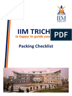 Iim Trichy: Packing Checklist