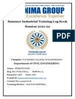Summer Industrial Training Log Book Session 2021-22: Campus: Department of CIVIL ENGINEERING