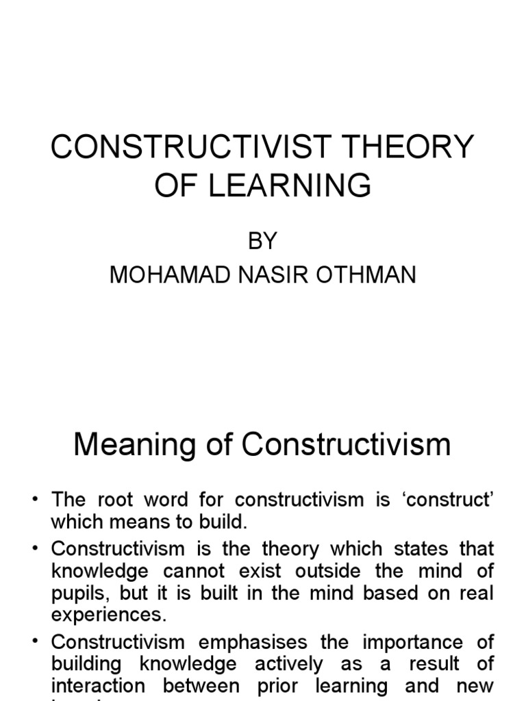 Understanding Constructivist Learning Theory | PDF | Constructivism ...