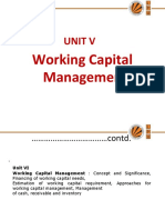 Unit V: Working Capital Management