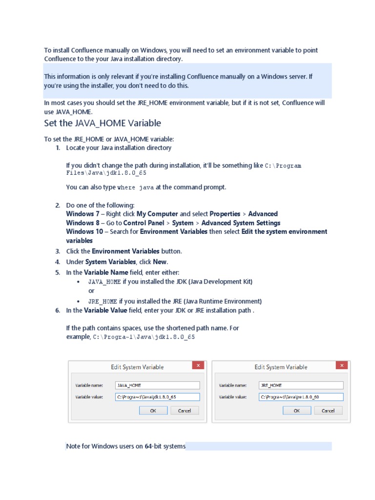 Setting The JAVA - HOME Variable in Windows | PDF | Java Virtual ...