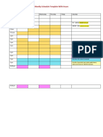 Weekly Schedule Template With Hours