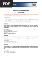 Data Structure and Algorithms: Assignment # 1