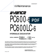 Komatsu PC600 6 SEAM046200T Operation Maintenance Manual