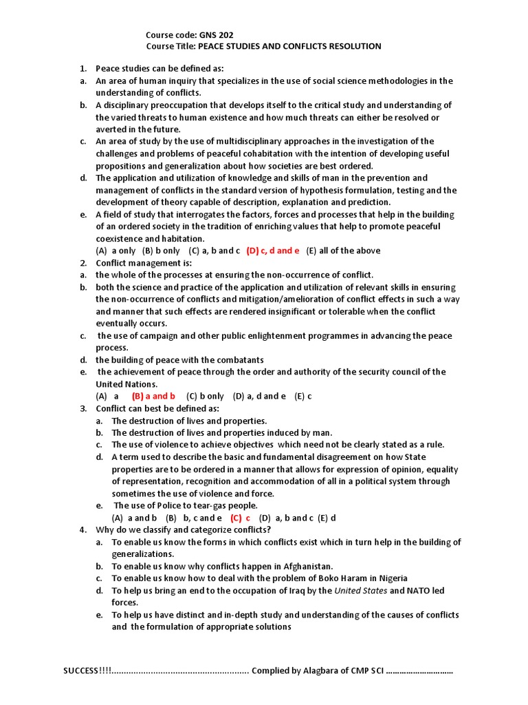 Peace Studies and Conflict Resolution | PDF | Nigeria | Peace