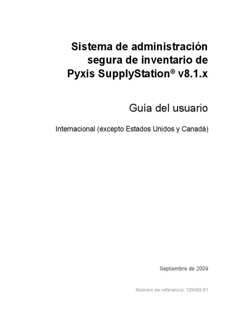 Manual Pyxis Estacion Supply | PDF | Usuario (informática) | Contraseña