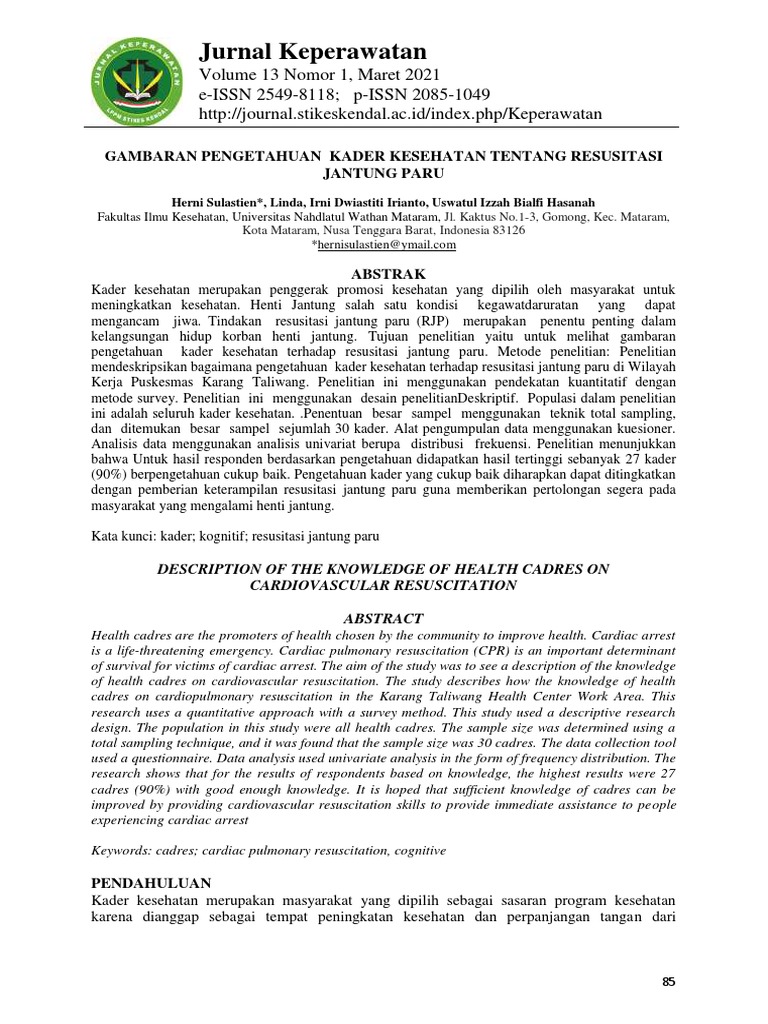 Pengetahuan Kader Kesehatan RJP | PDF