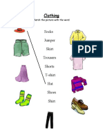 Clothing Worksheet Match and Wordsearch