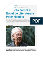 Nota Pagina 12. Nobel de Literatura. Nacionalismo Serbio