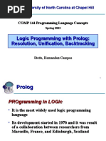 Logic Programming With Prolog: Resolution, Unification, Backtracking