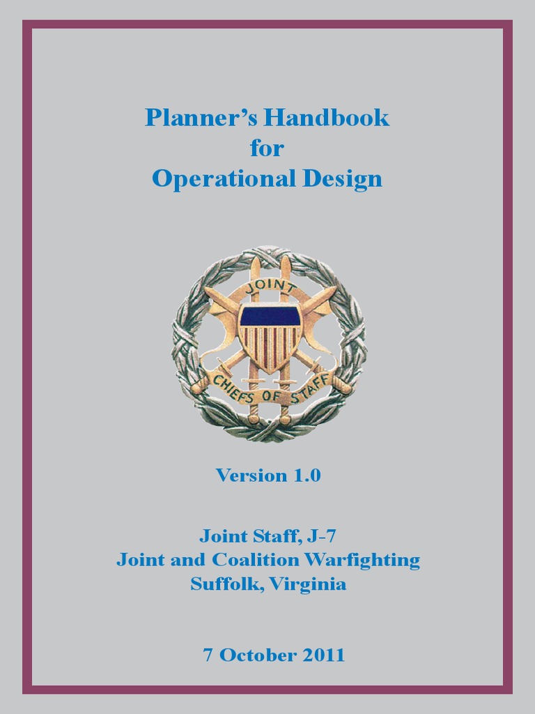Planner's Handbook For Operational Design PDF Critical Thinking