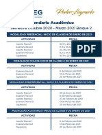 Calendario Académico 2021 Enero