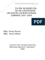 Incidencia Del Bloqueo de Eeuu en Las Bibliotecas Cubanas 2001-2005 by Ponce Vilma
