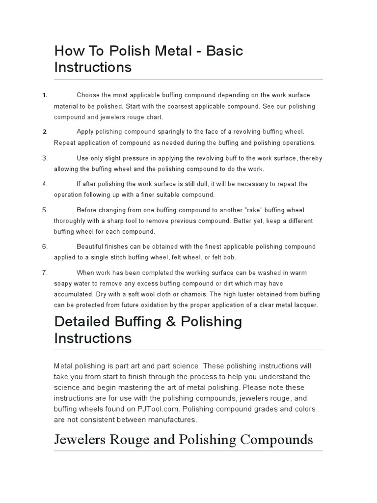 How To Polish Metal PDF Materials Metals